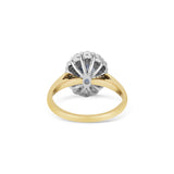 Cornflower Blue Sapphire And Diamond Cluster Ring