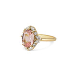 Pink Sapphire and Diamond Cluster Ring