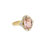Pink Sapphire and Diamond Cluster Ring