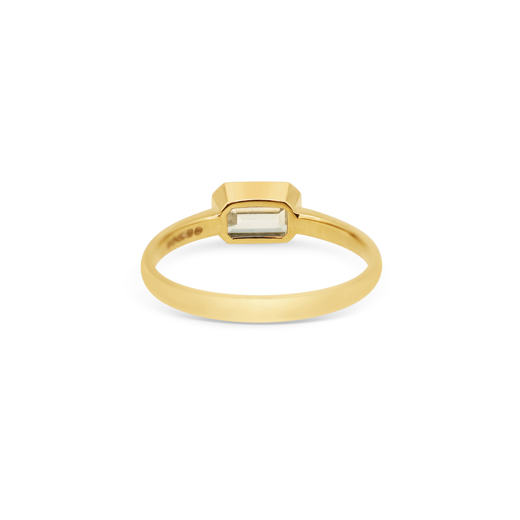 Solitaire With Ribbon Emerald Cut Ribbon Set Solitaire | Ring | Sophie Breitmeyer