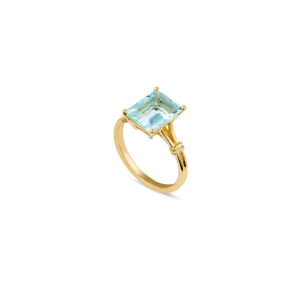 Blue Aquamarine Cocktail Ring