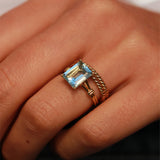 Blue Aquamarine Cocktail Ring