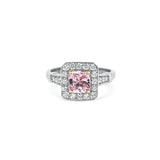 One-Of-A-Kind Octagonal Pink Sapphire & Diamond Halo Ring
