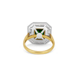 One-Of-A-Kind Tsavorite & Double Diamond Halo Ring