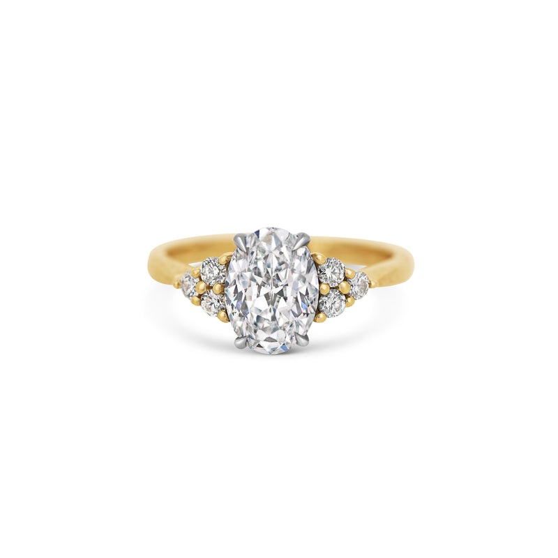 One-Of-A-Kind Oval Diamond & Trefoils Ring