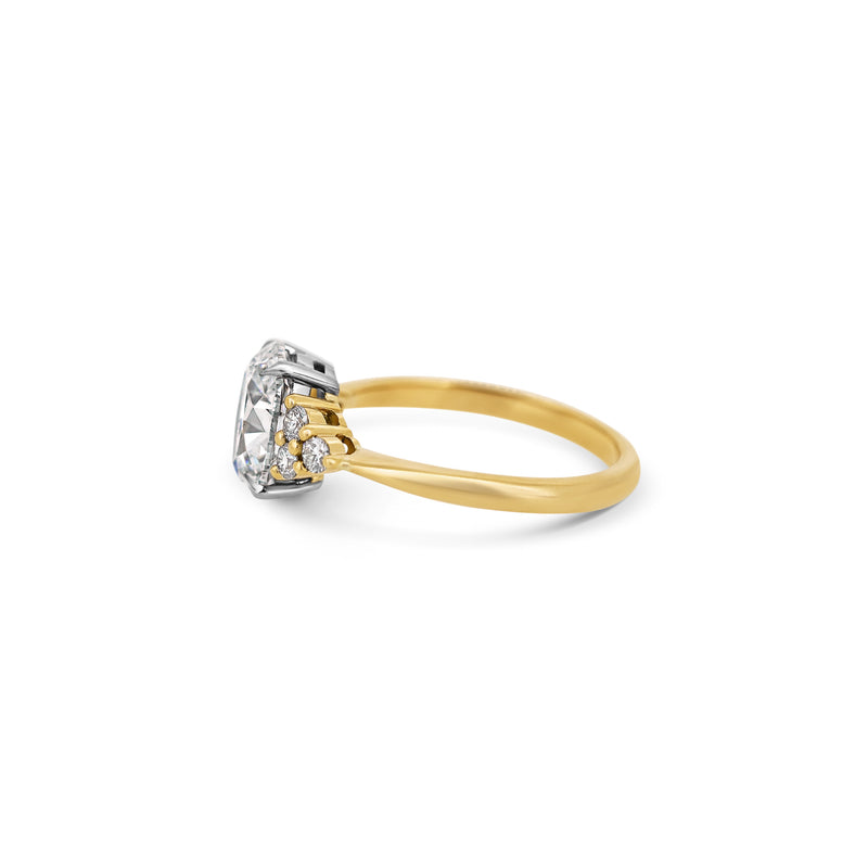 One-Of-A-Kind Oval Diamond & Trefoils Ring