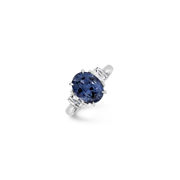 Oval Spinel & Diamond Cadillac Ring