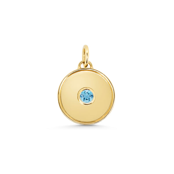 Birthstone Disc Pendant