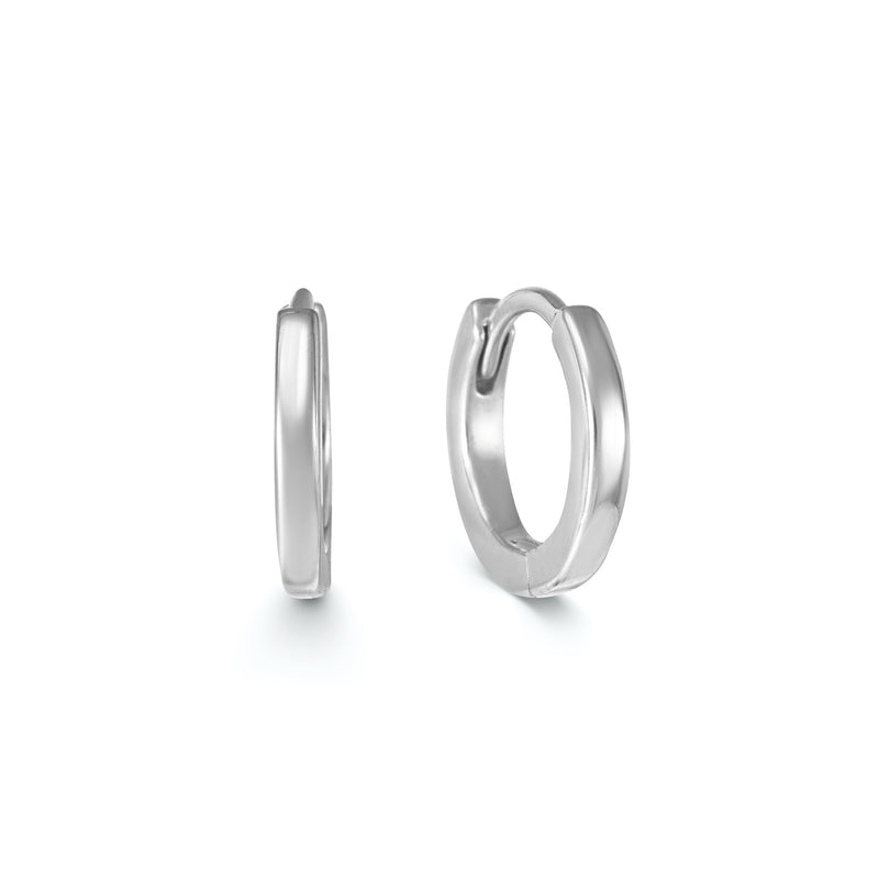 White Gold Huggie Hoops