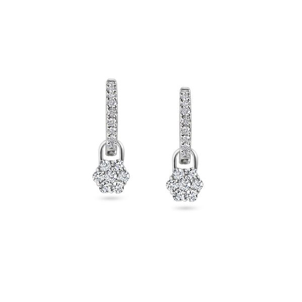 White Gold Mini Diamond Daisy Drops