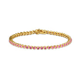 Ribbon Set Pink Sapphire Tennis Bracelet