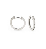 White Gold Diamond Huggie Hoops