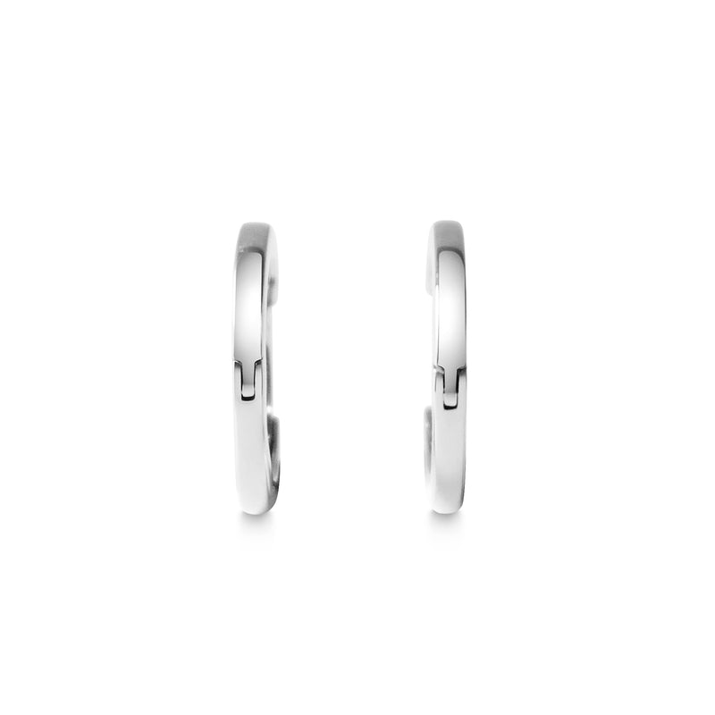 White Gold Huggie Hoops