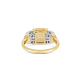 Yellow Sapphire and Diamond Shield Ring