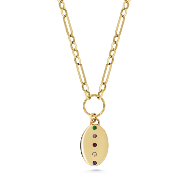 custom acrostic heritage pendant-with coloured stones