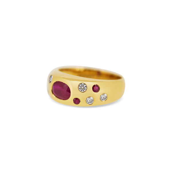 Ruby & Diamond Bombé Ring