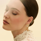 Georgian Cut Diamond Drop Hoop Earrings