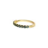 Ombre Teal Sapphire Claw Set Ring