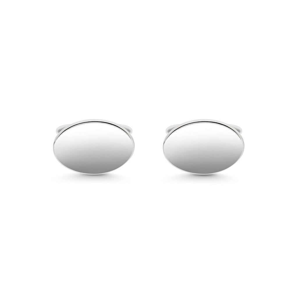 Silver Oval Swivel Cufflinks | Mens Jewellery | Sophie Breitmeyer