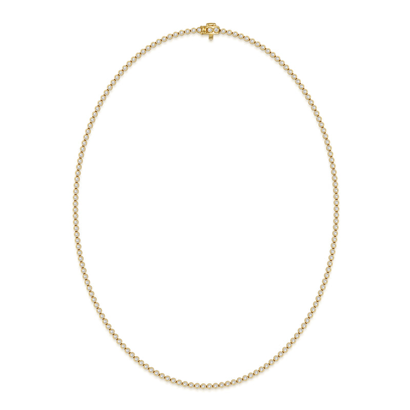 Ribbon Set Diamond Tennis Necklace