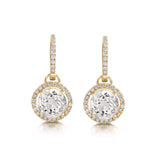 White Topaz Drops & Diamond Huggie Hoops