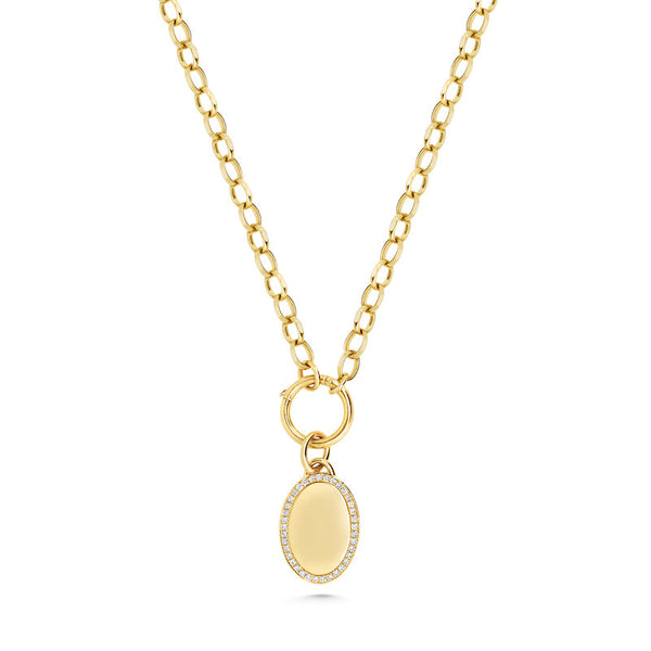 Pavé Set Heritage Oval Pendant